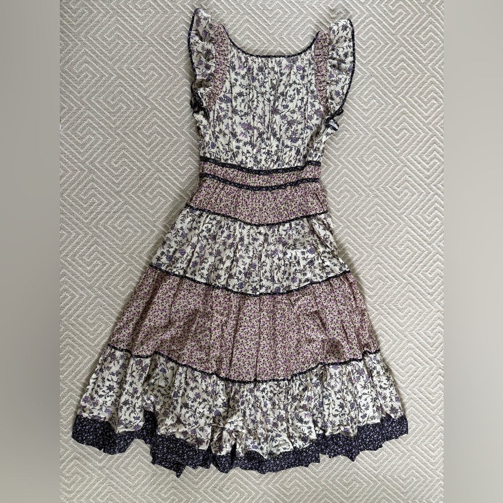 Ulla Johnson Ruffled Tiered Patchwork Floral Dress - image 5